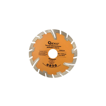 GEKO Deep Protected Turbo diamantzaagblad 115 mm x 22,2 mm droogsnijden