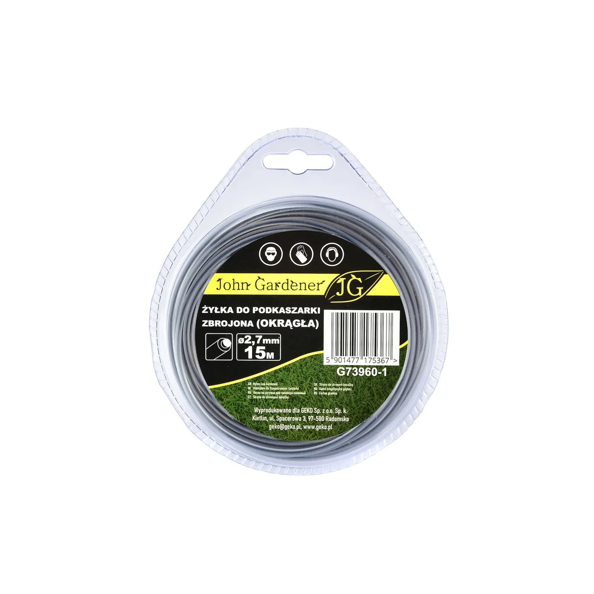GEKO Versterkte nylonlijn rond 2,7 mm x 15 m