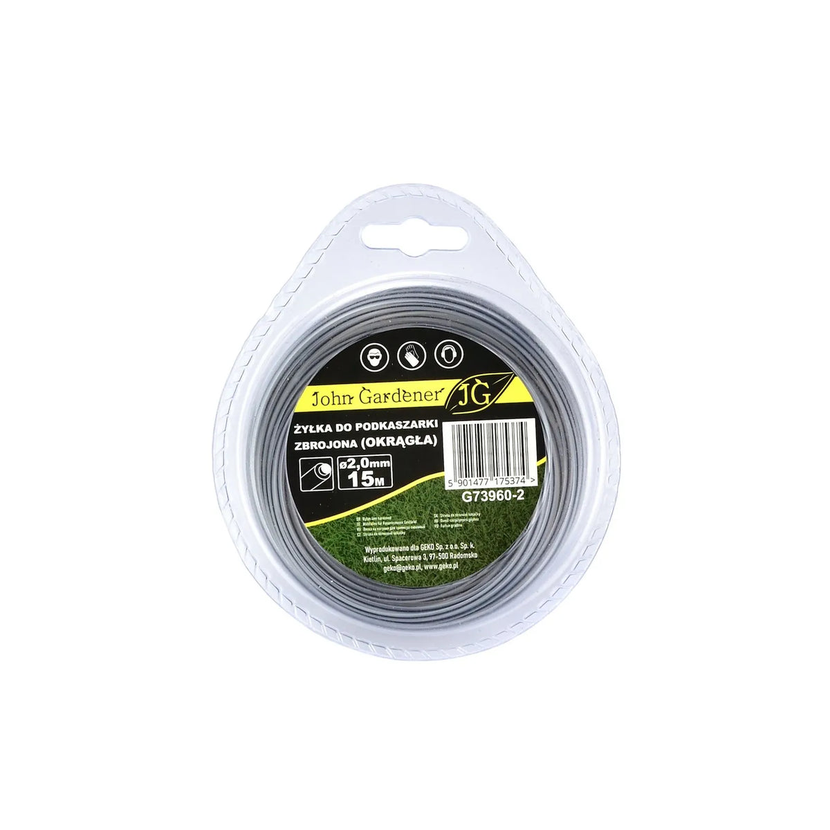 GEKO Versterkte nylonlijn rond 2,0 mm x 15 m