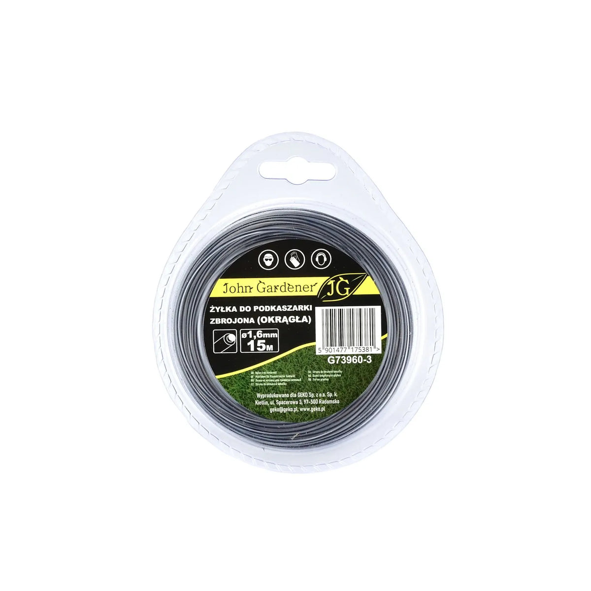 GEKO Versterkte nylonlijn rond 1,6 mm x 15 m