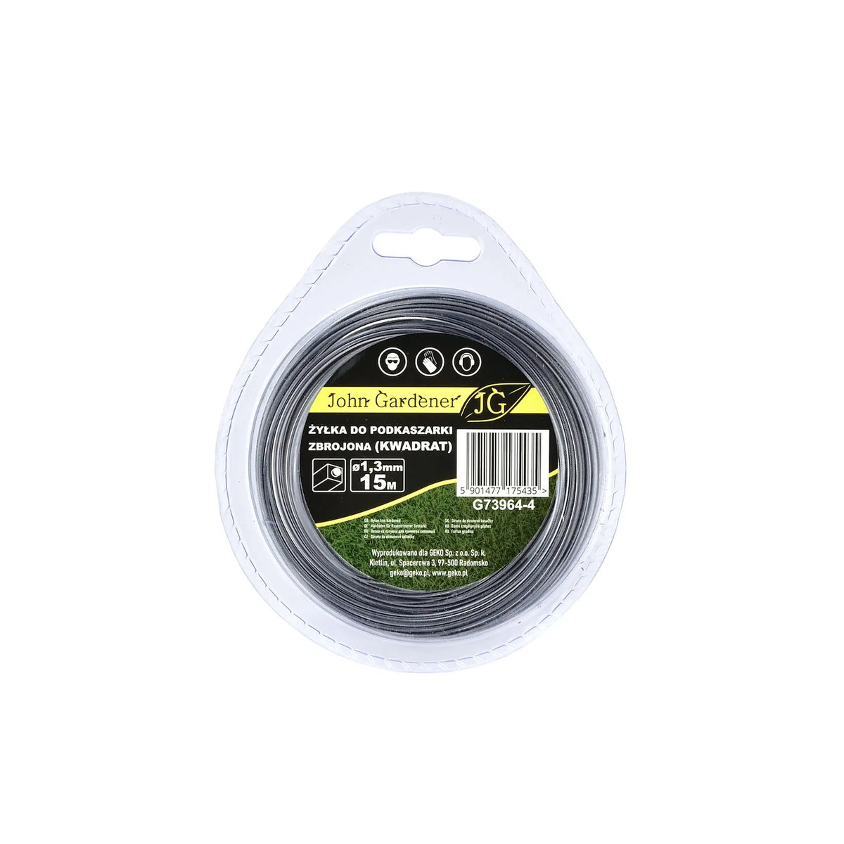 GEKO Versterkte nylon snijdraad vierkant 1,3mm15 m
