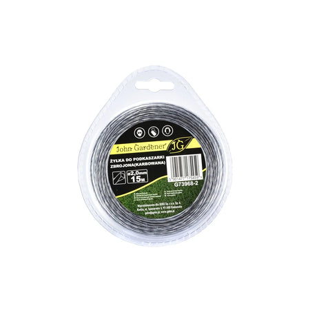 GEKO Versterkte gekartelde nylon maaidraad vierkant 2,0mmx15 m