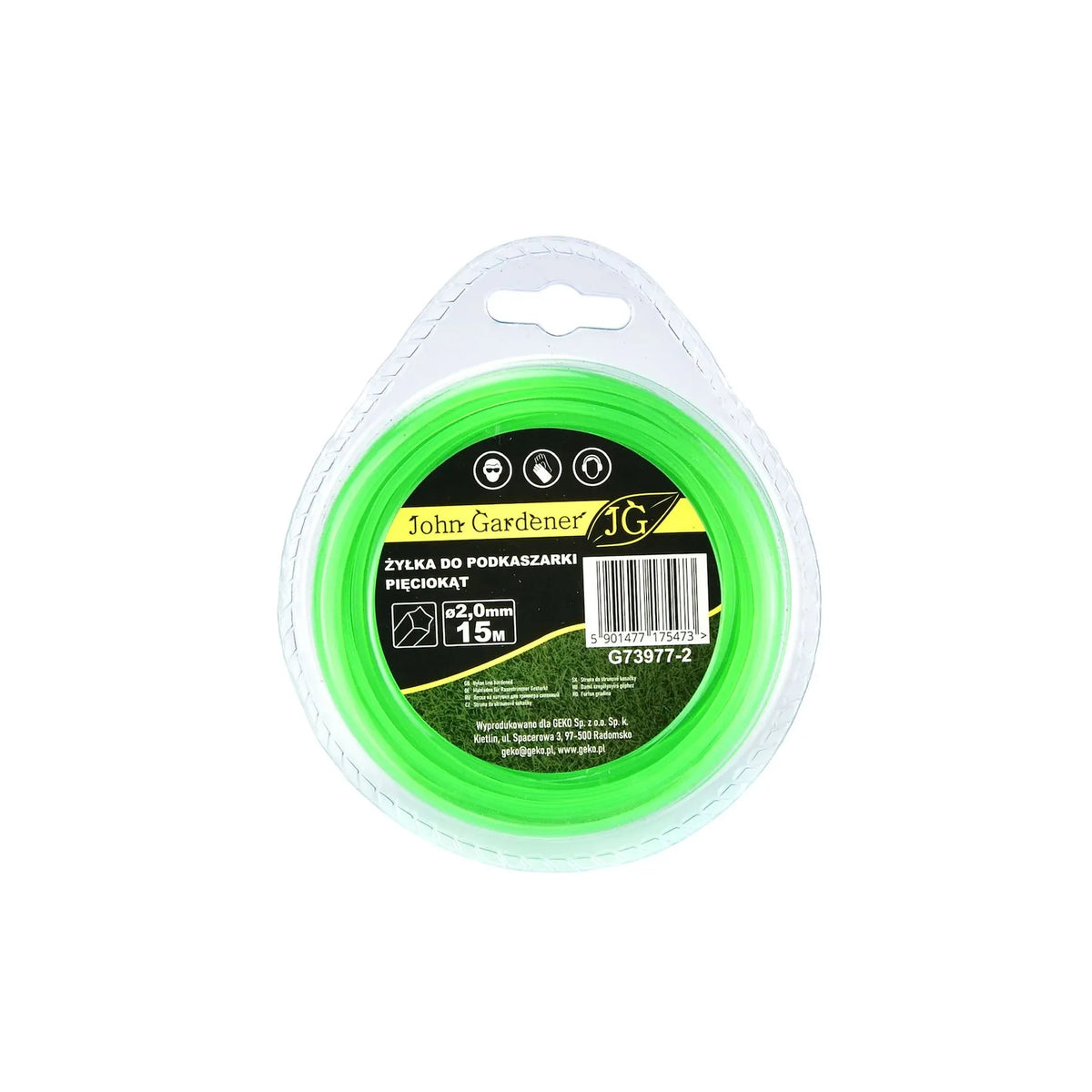 GEKO Nylon maaidraad pentagonaal 2,0 mm x15 m