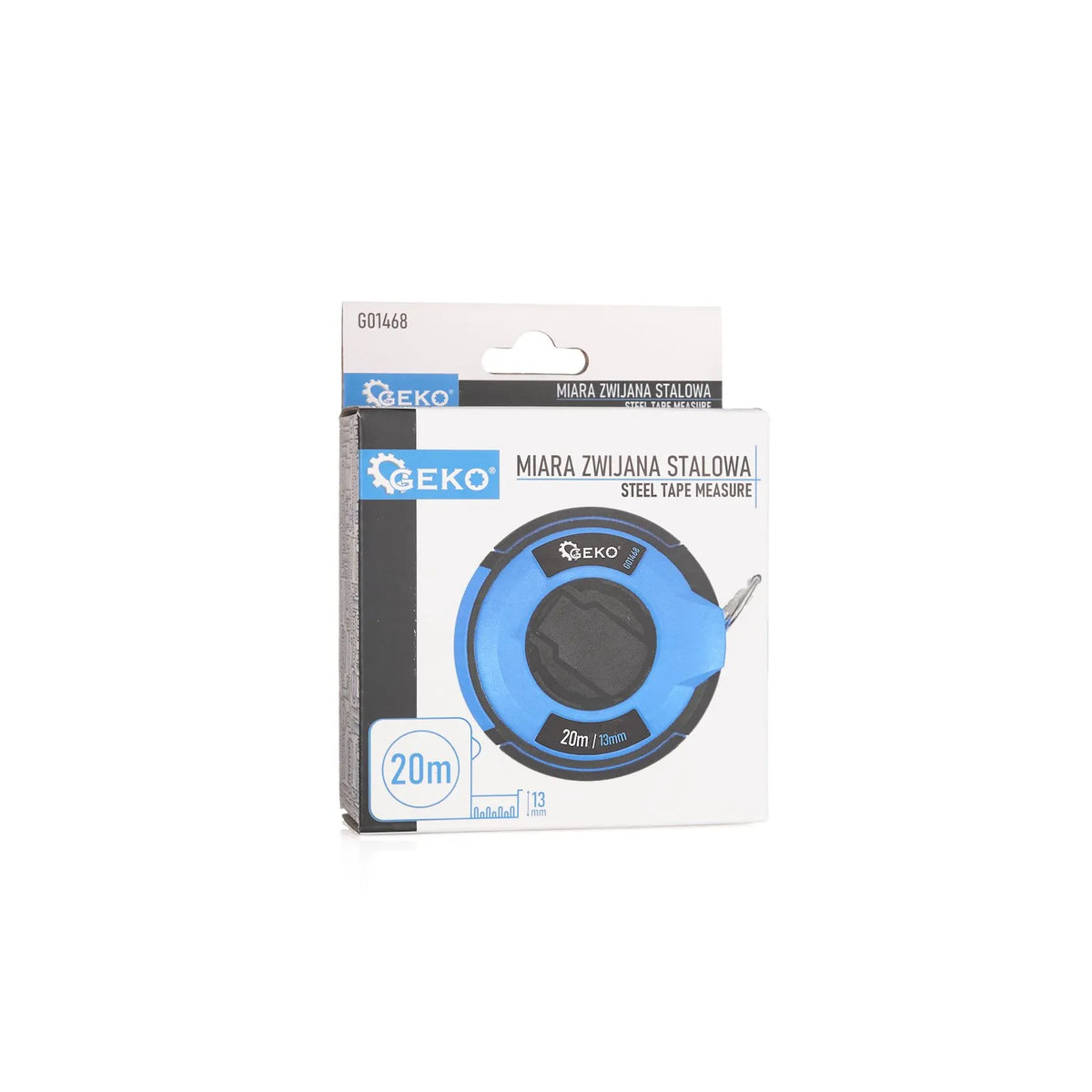 GEKO Stalen meetlint 20 m x 13 mm met nylon coating