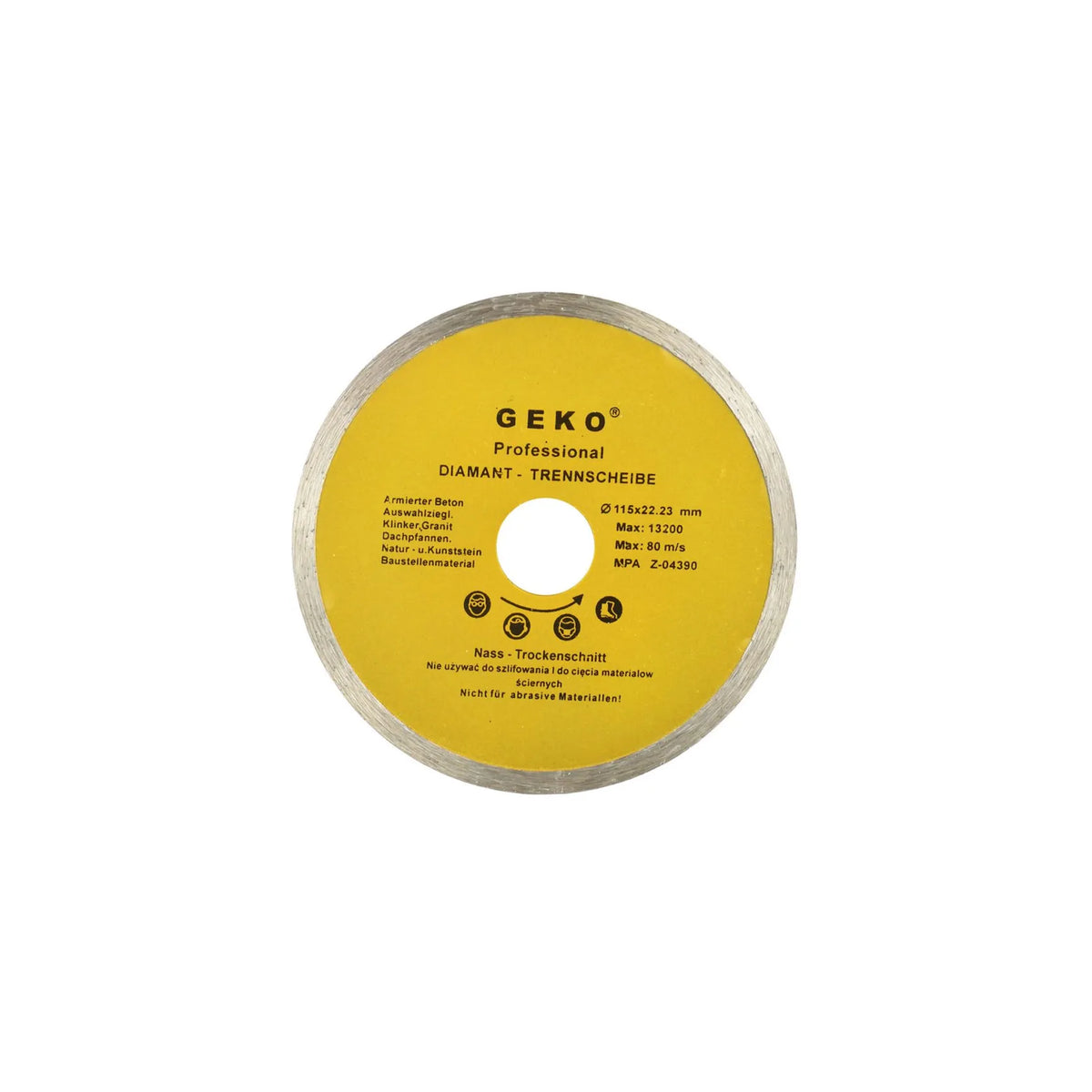 GEKO Diamantzaagblad met continue rand 115x8x22 mm Profi