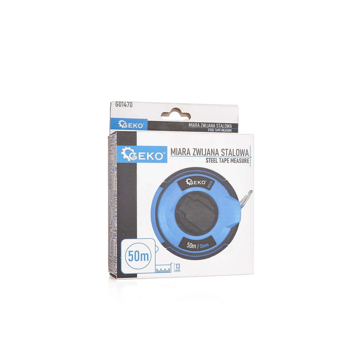 GEKO Stalen meetlint 50 m x 13 mm met nylon coating