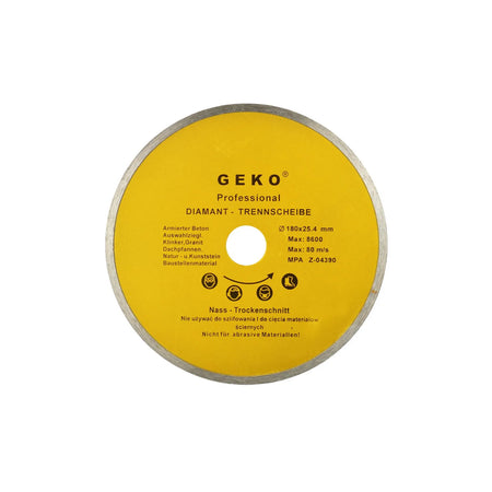 GEKO Diamantzaagblad met doorlopend snijvlak 180x8x25,4 mm Profi