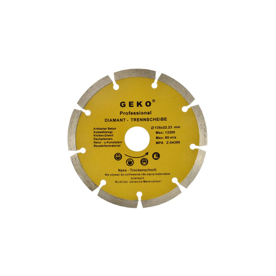GEKO Diamantzaagblad met gesegmenteerde rand 125x8x22 mm Profi