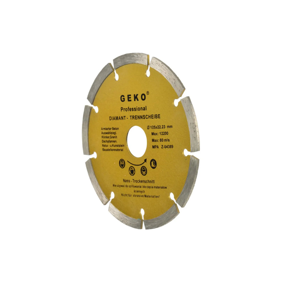 GEKO Diamantzaagblad met gesegmenteerde rand 125x8x22 mm Profi