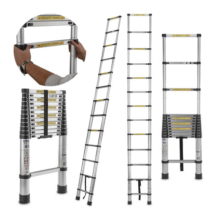 GEKO Aluminium Telescopische Ladder 3.8 m 150 kg