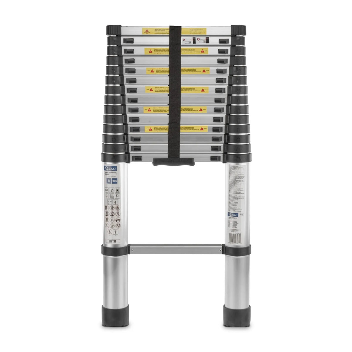 GEKO Aluminium telescopische ladder met maximaal 150 kg draagvermogen 5 m