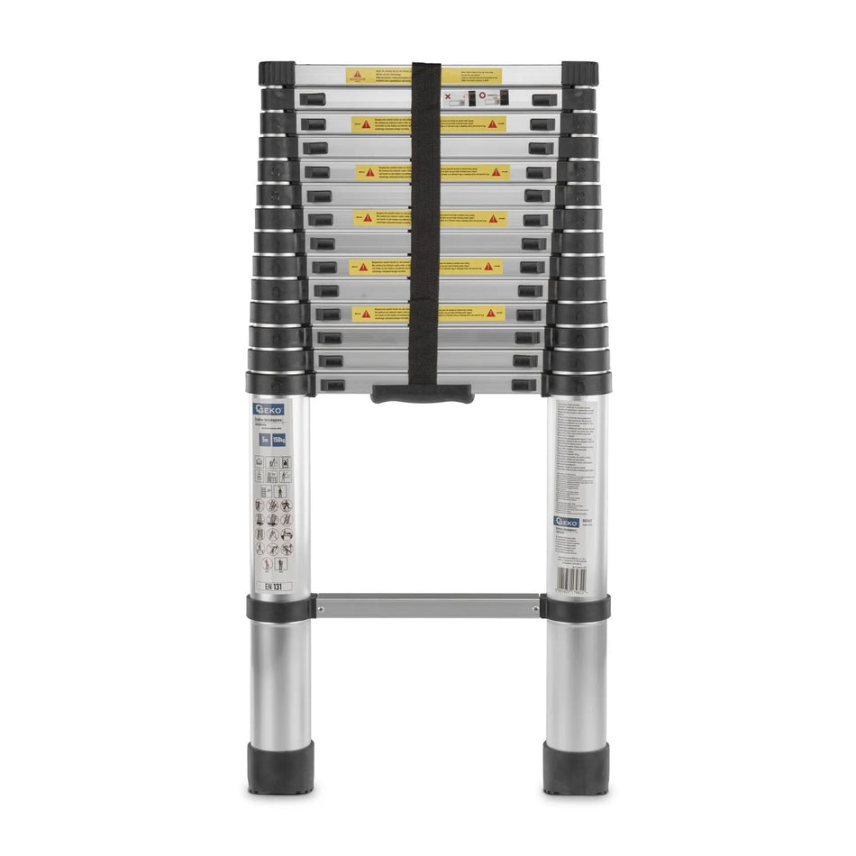 GEKO Aluminium telescopische ladder met maximaal 150 kg draagvermogen 5 m