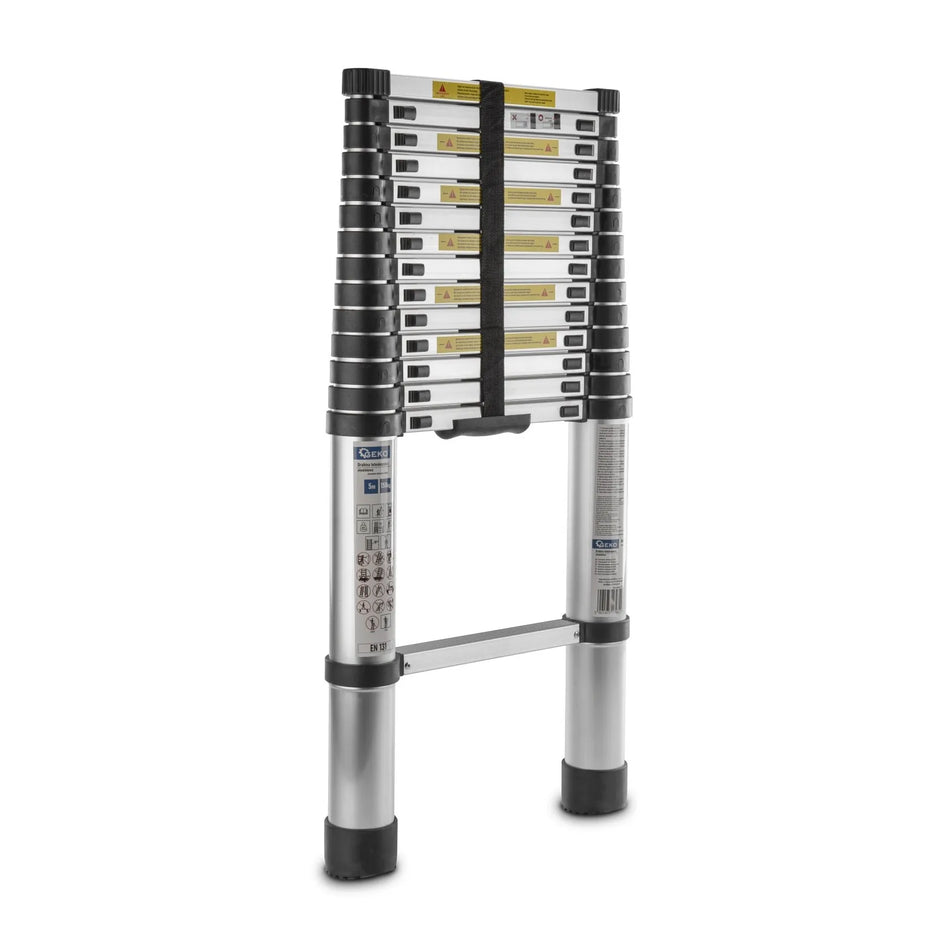 GEKO Aluminium telescopische ladder met maximaal 150 kg draagvermogen 5 m