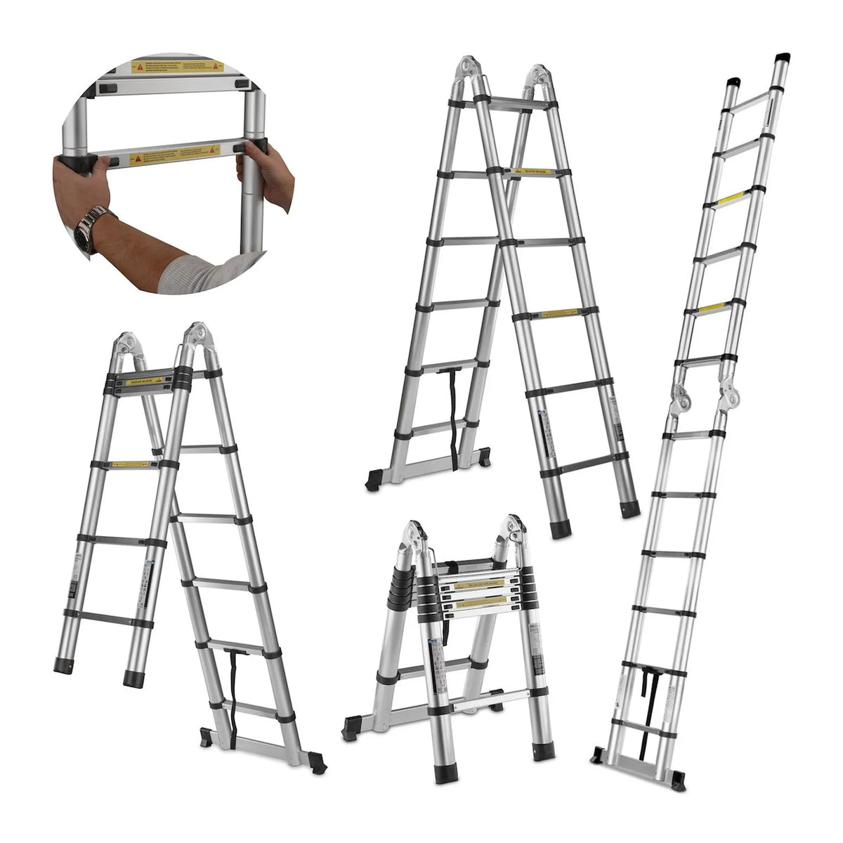 GEKO Aluminium telescoop articulerende ladder 3,8 m 150 kg