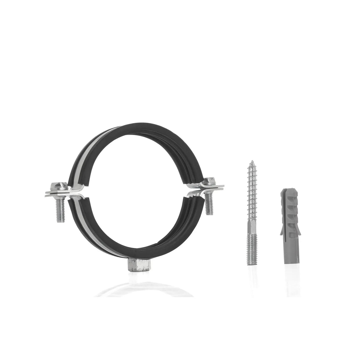 GEKO Metalen pijpklem met rubber verstelbaar 75 - 80 mm 2 1/2"