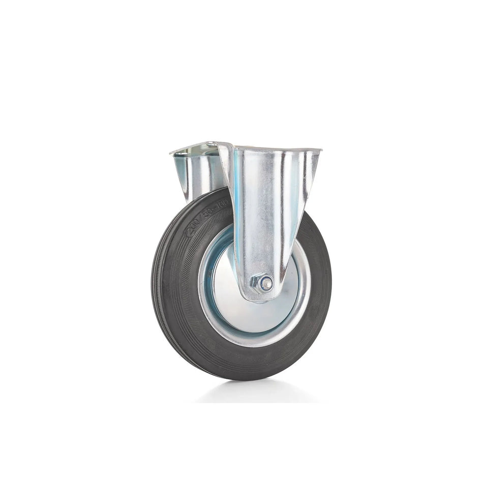 GEKO Vaste zwenkwiel staal rubber 200 mm 200 kg