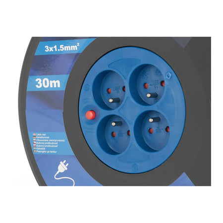 GEKO Elektrische kabelhaspel 3x1.5mm2 30 m 4 stopscontacten