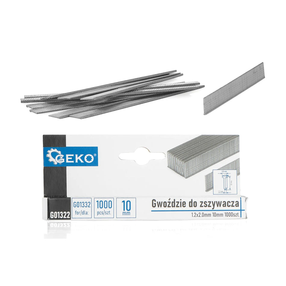 GEKO Nietjes 1,2x2,0 mm lengte 10 mm per 1000 stuks