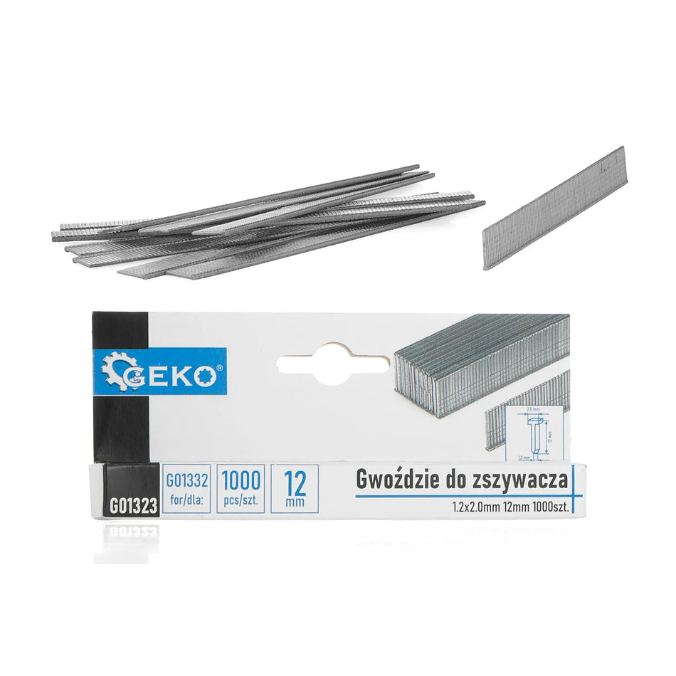 GEKO Tacker nietjes 1,2x2,0 mm lengte 12 mm 1000 stuks