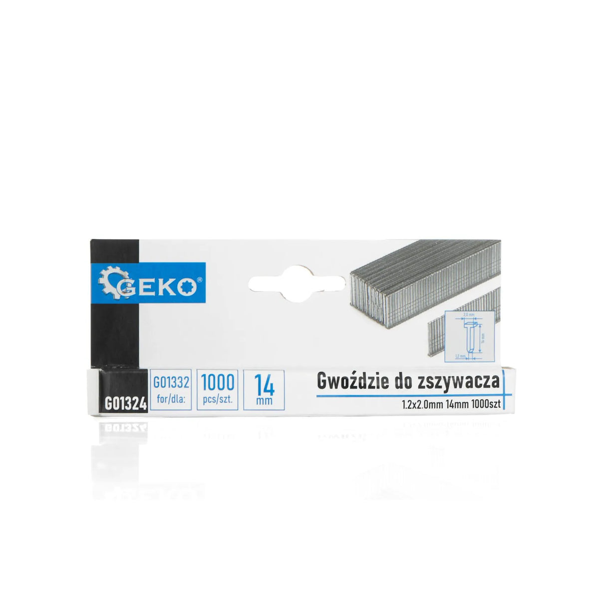 GEKO Tacker nietjes 1,2x2,0 mm lengte 14 mm 1000 stuks