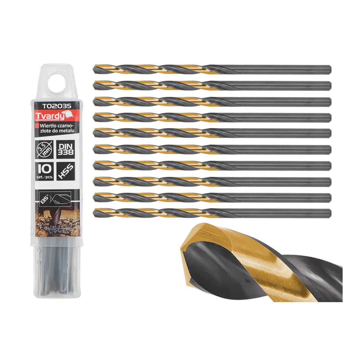 Tvardy Metaalboor HSS 4341 met TiN coating 3,50 mm