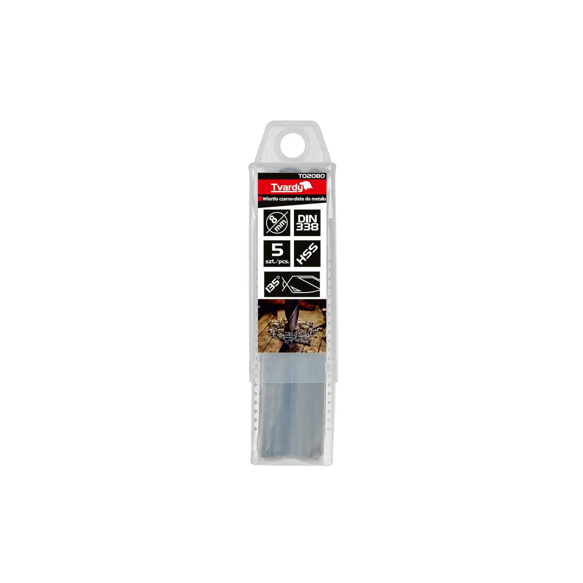 Tvardy Metaalboor HSS 8,00 mm met TiN-coating