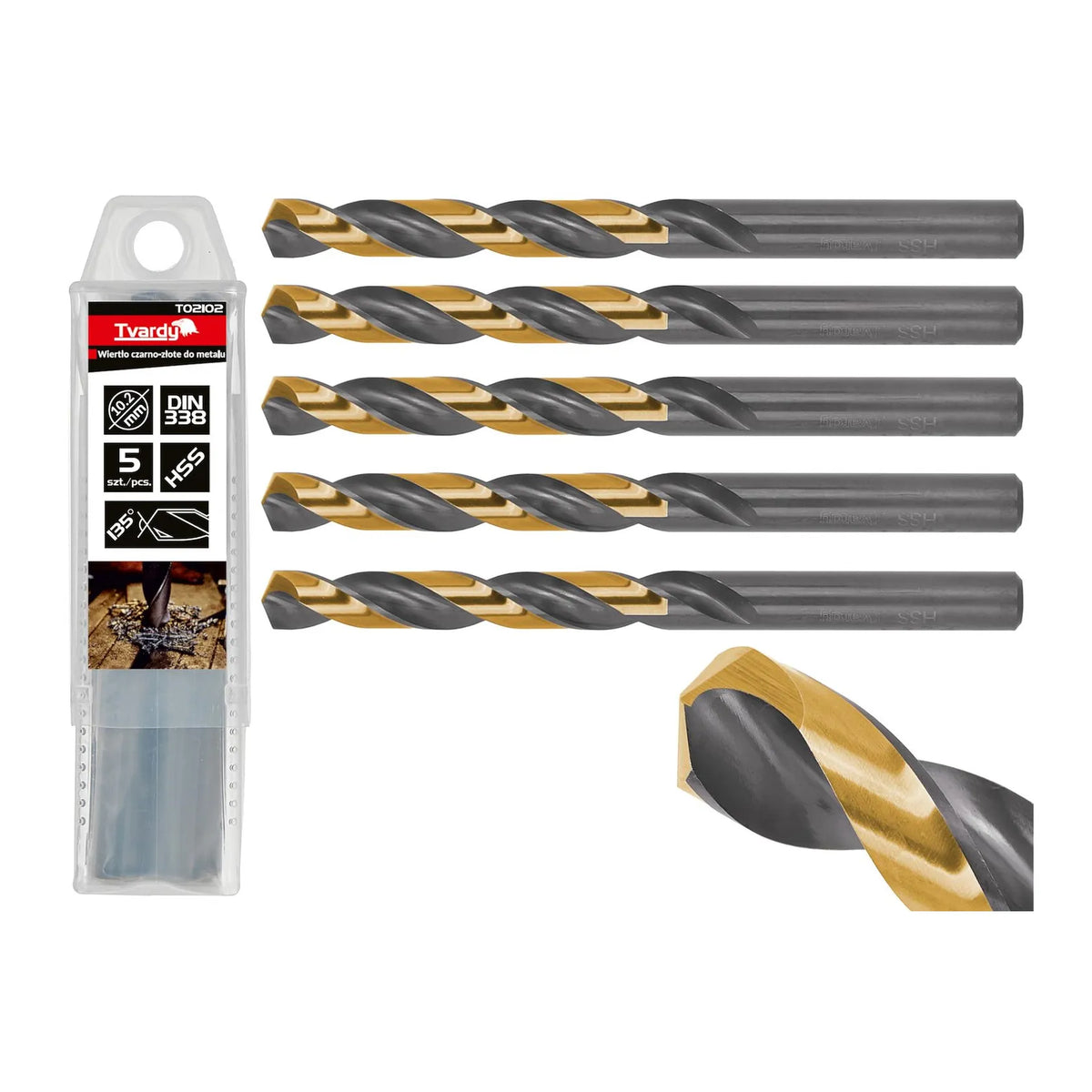 Tvardy Metaalboor HSS 10,20 mm met TiN coating