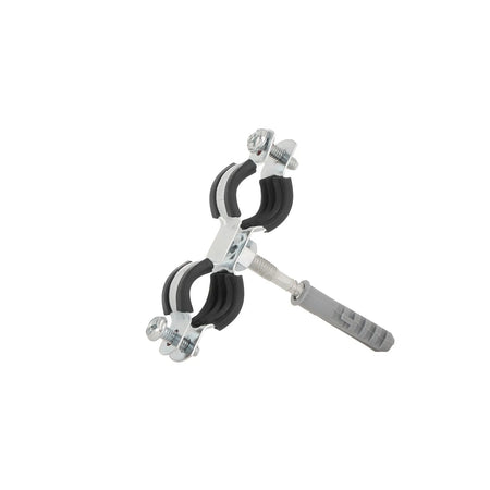 GEKO Dubbele metalen buisklem met rubber 3/8" 15 - 19 mm