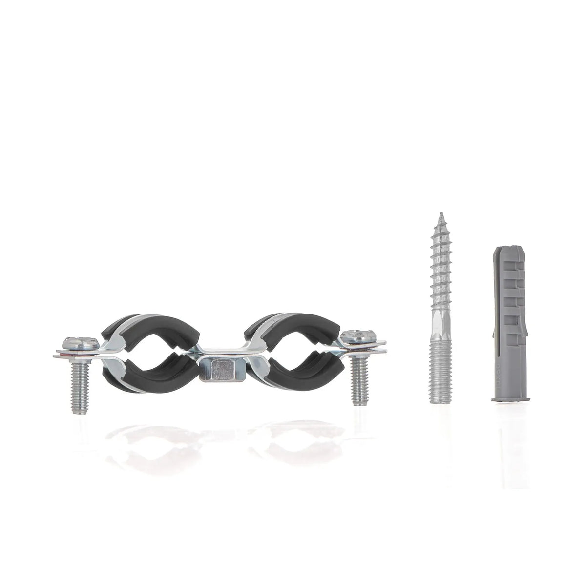 GEKO Dubbele metalen buisklem met rubber 3/8" 15 - 19 mm