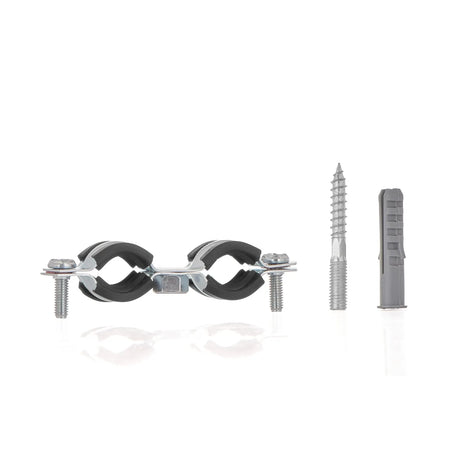 GEKO Dubbele metalen buisklem met rubber 3/8" 15 - 19 mm