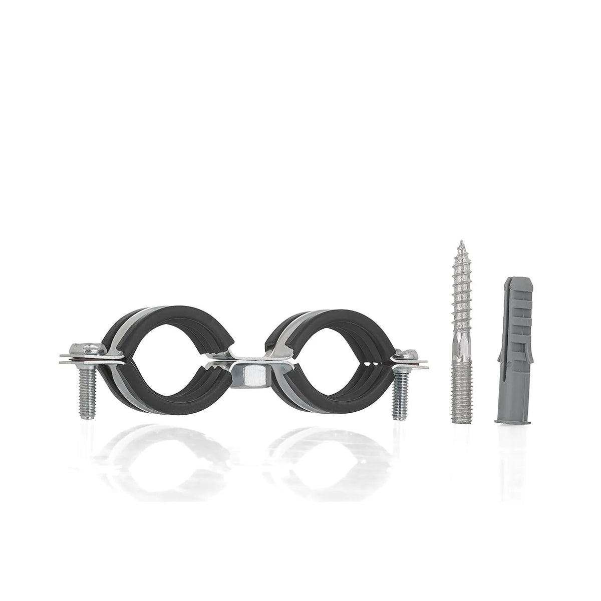 GEKO Dubbele metalen buisklem met rubber 3/4" 26 - 30 mm