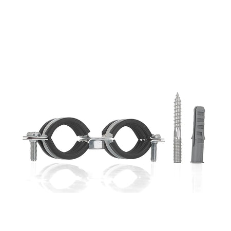 GEKO Dubbele metalen buisklem met rubber 3/4" 26 - 30 mm