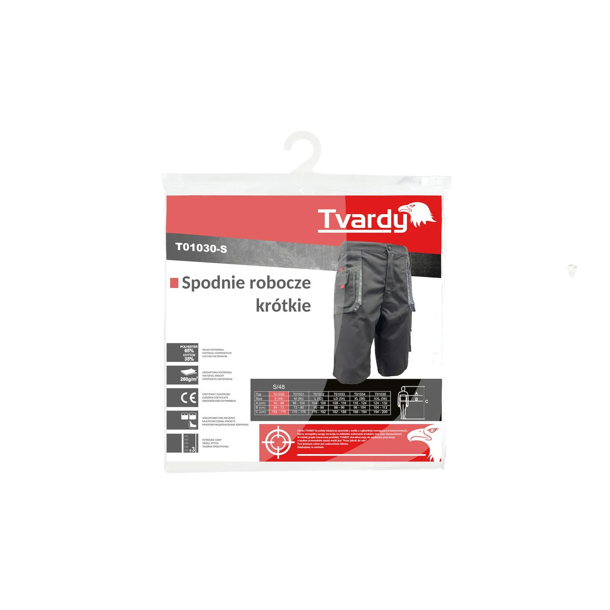 Tvardy Werkbroek Shorts Comfortabel met Tailleverstelling S