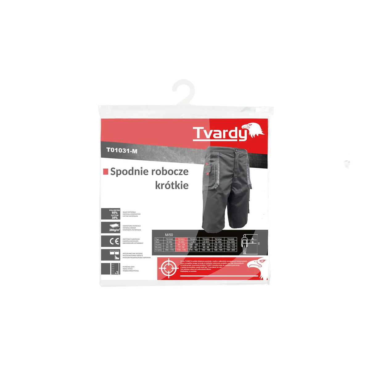 Tvardy Werkbroek Shorts Comfortabel met Tailleverstelling M