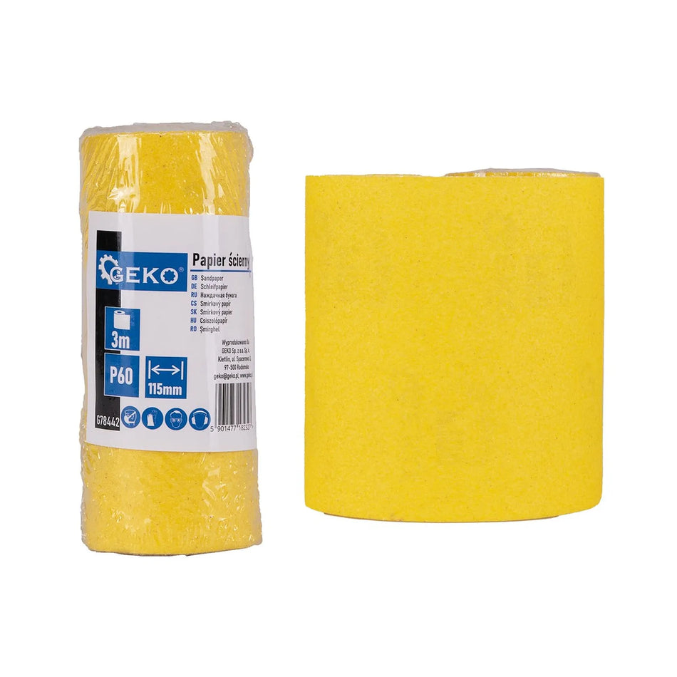 GEKO Schuurpapier rol 115 mm x 3m P60 1 stuk