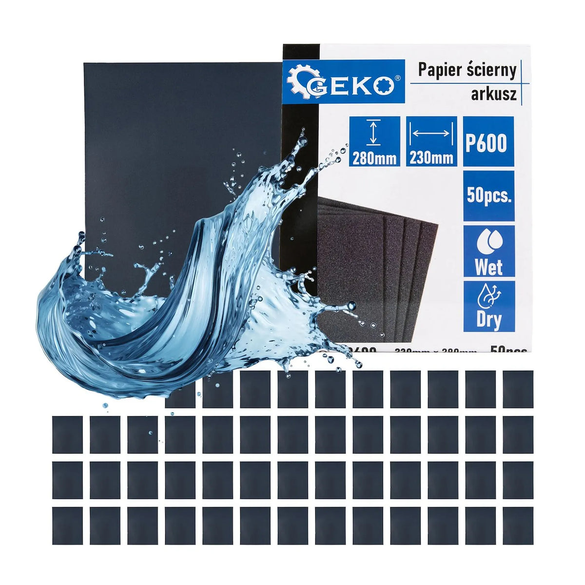 GEKO Waterproof schuurpapier vel P600 230x280 mm