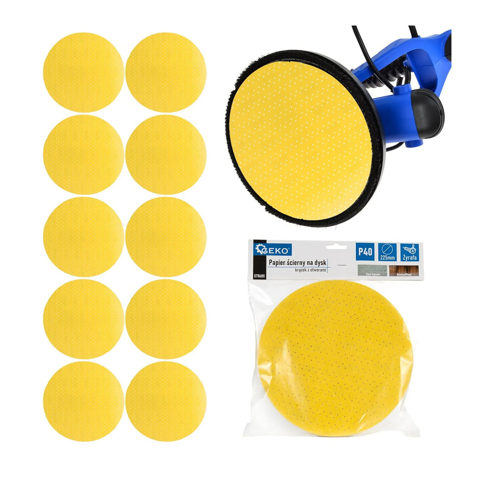 GEKO Aluminiumoxide schijf geel voor giraffe schuurmachine P40 225 mm