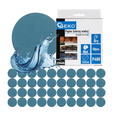 GEKO Waterproof schuurpapier disc P400 125 mm 50 stuks