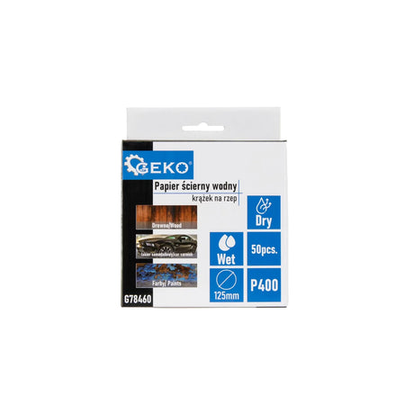 GEKO Waterproof schuurpapier disc P400 125 mm 50 stuks