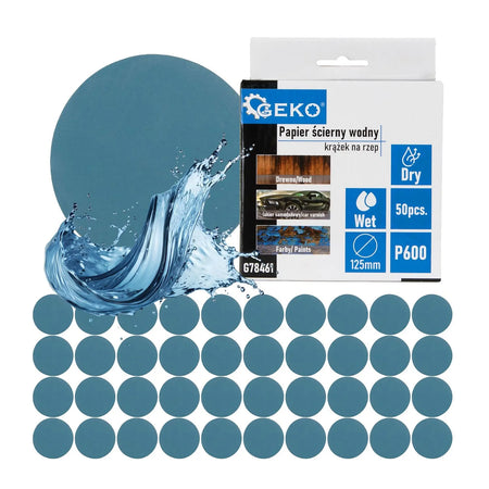 GEKO Waterproof schuurpapier disc P600 125 mm 50 stuks