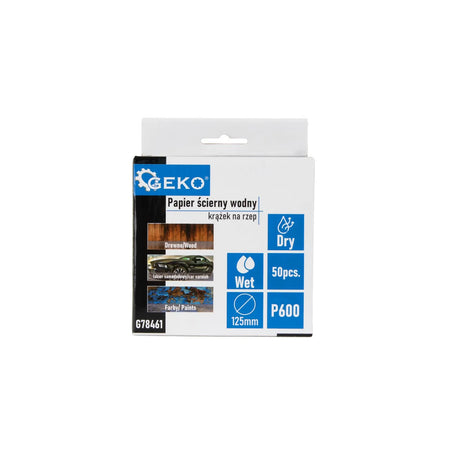 GEKO Waterproof schuurpapier disc P600 125 mm 50 stuks