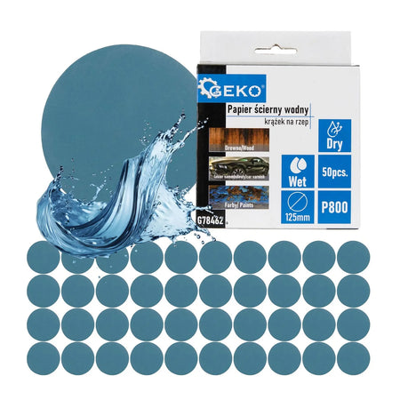 GEKO Waterdichte schuurpapier disc P800 125 mm 50 stuks