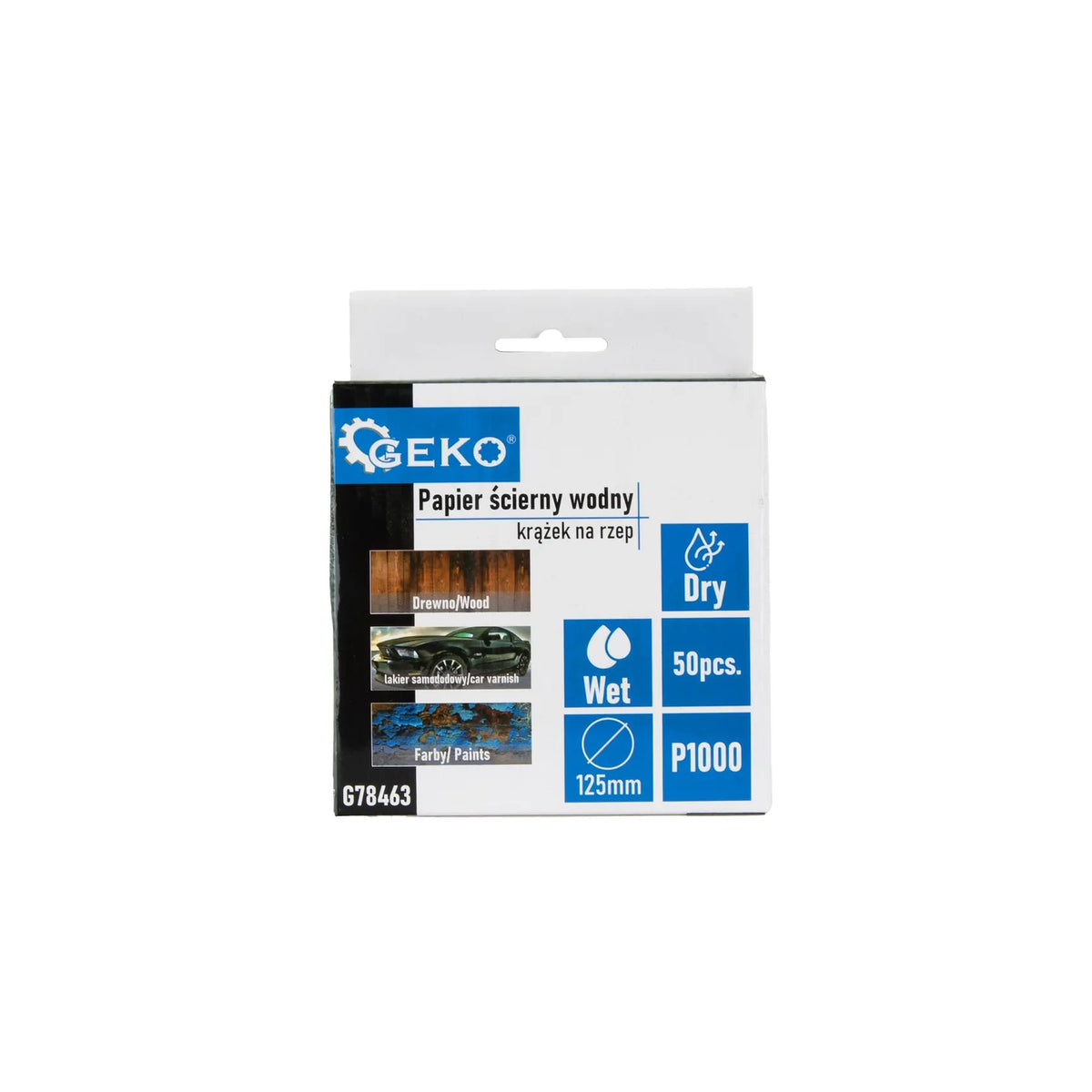 GEKO Waterproof schuurpapier klittenbandschijf P1000 125 mm 50 stuks