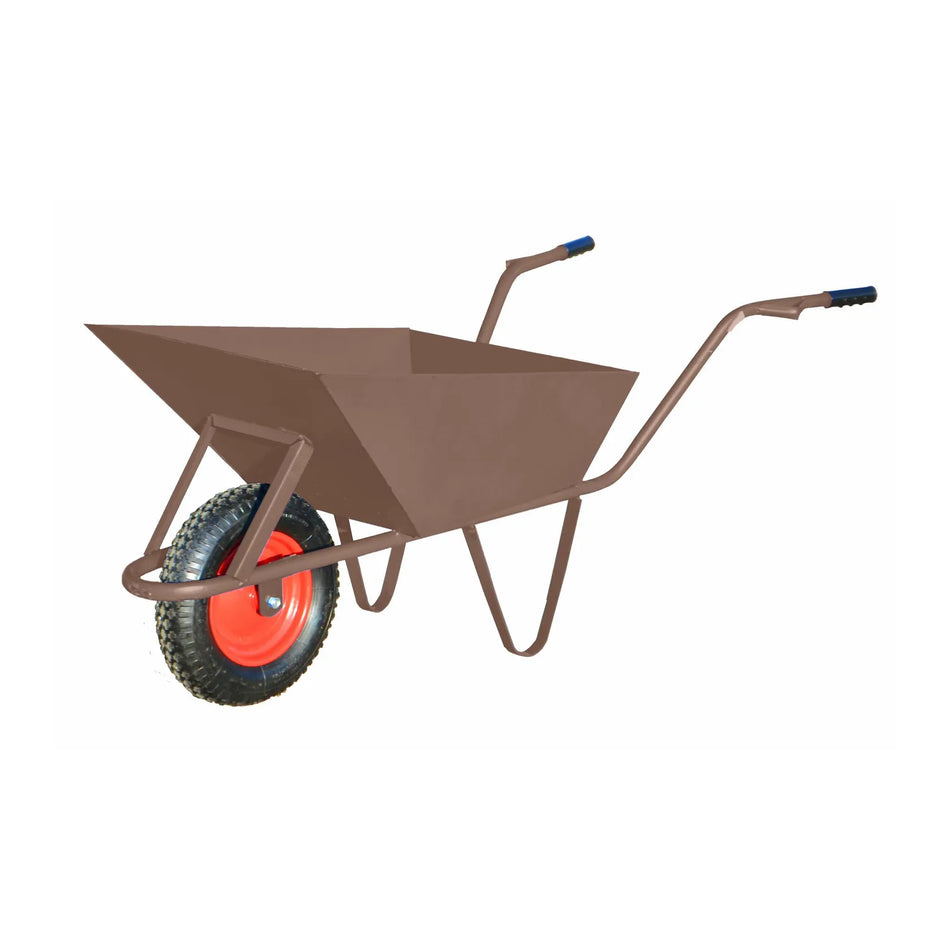 AWTools Bouwkruiwagen bruin 85 liter 1,5mm staal met wielbescherming