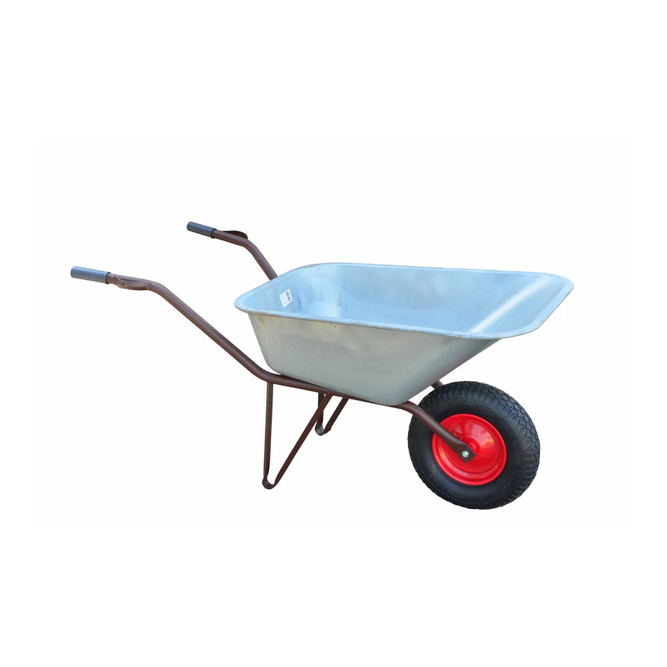AWTools Kruiwagen gegalvaniseerd 80L gelast pneumatisch wiel