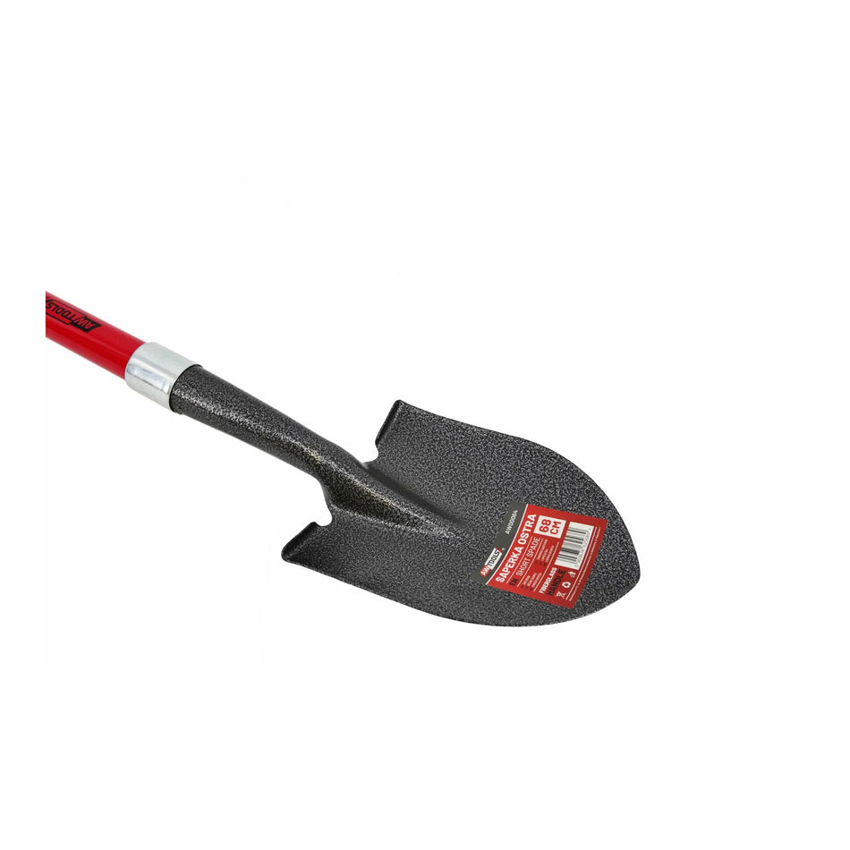 AWTools tuinschep met scherpe punt en glasvezelsteel 680mm