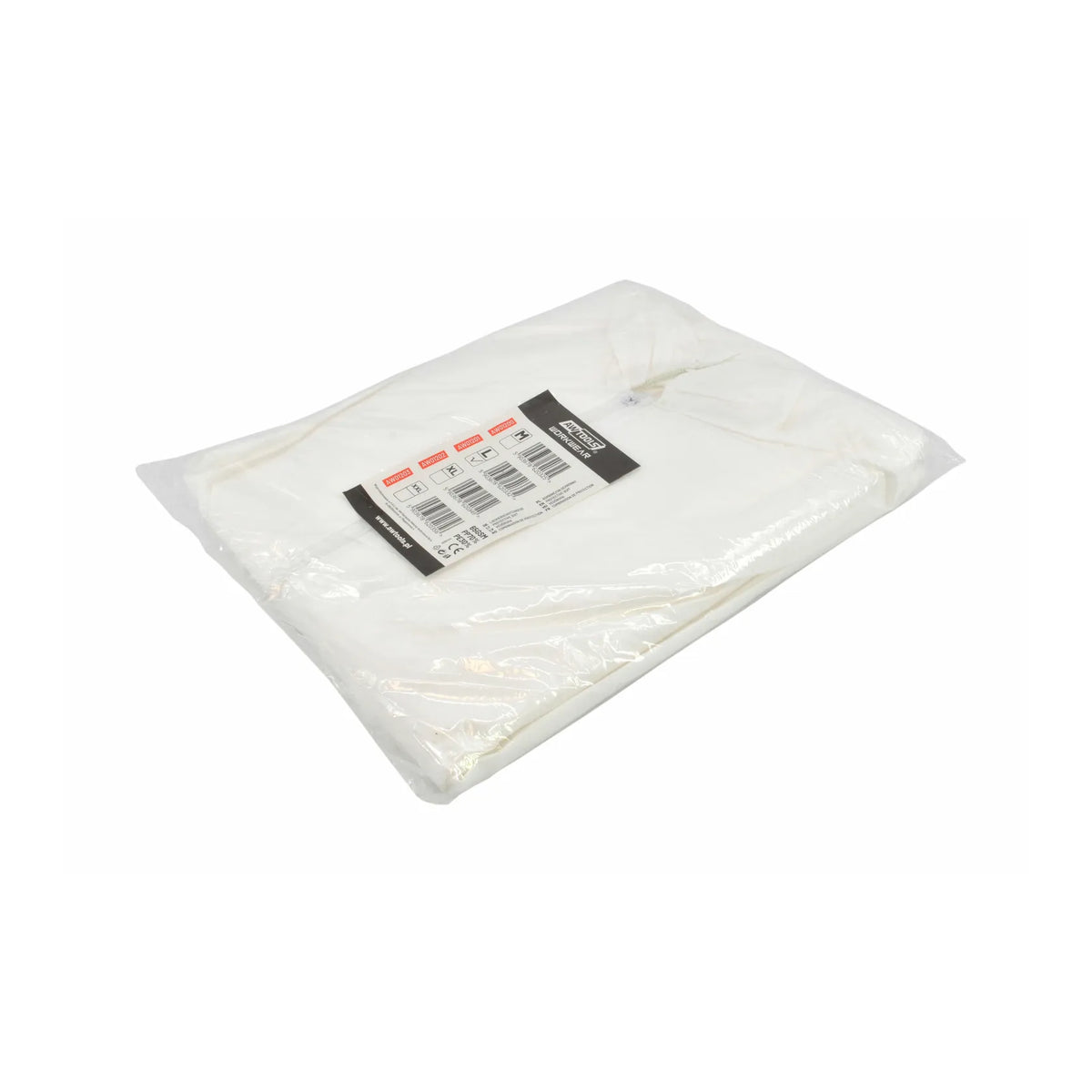 AWTools Wegwerpoverall wit maat M polyester met polyethyleen coating