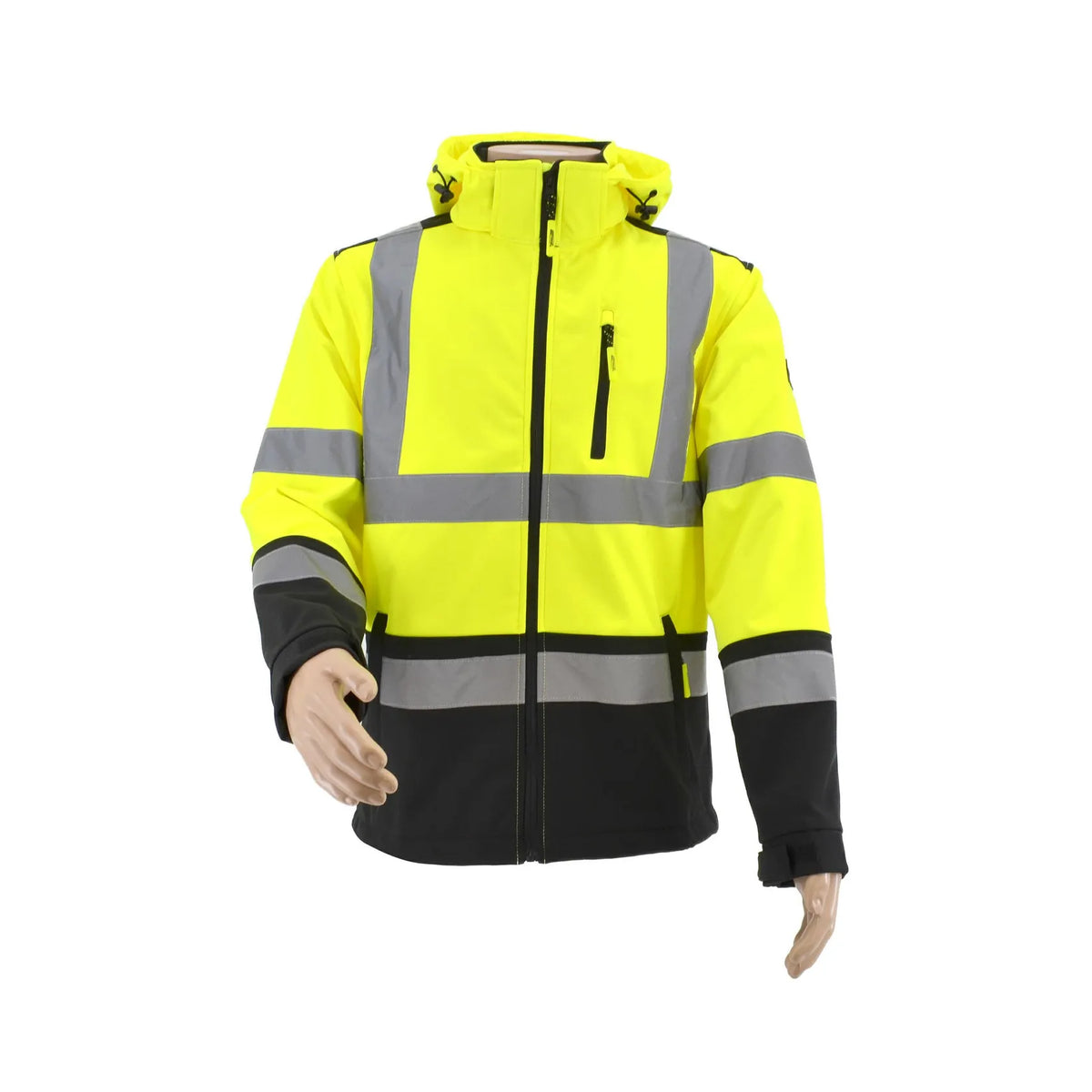 AWTools Softshell jas met reflecterende elementen T3 zwart/fluogeel XXXL