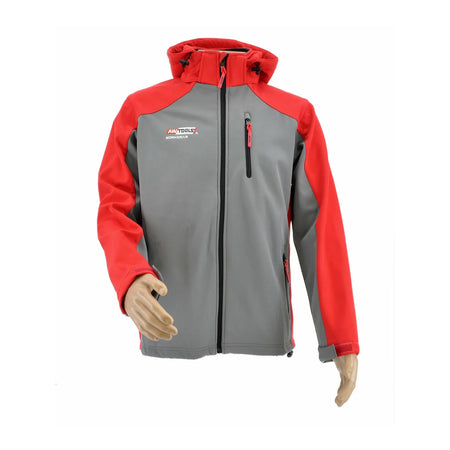 AWTools Werkjas softshell T4 grijs/rood maat L