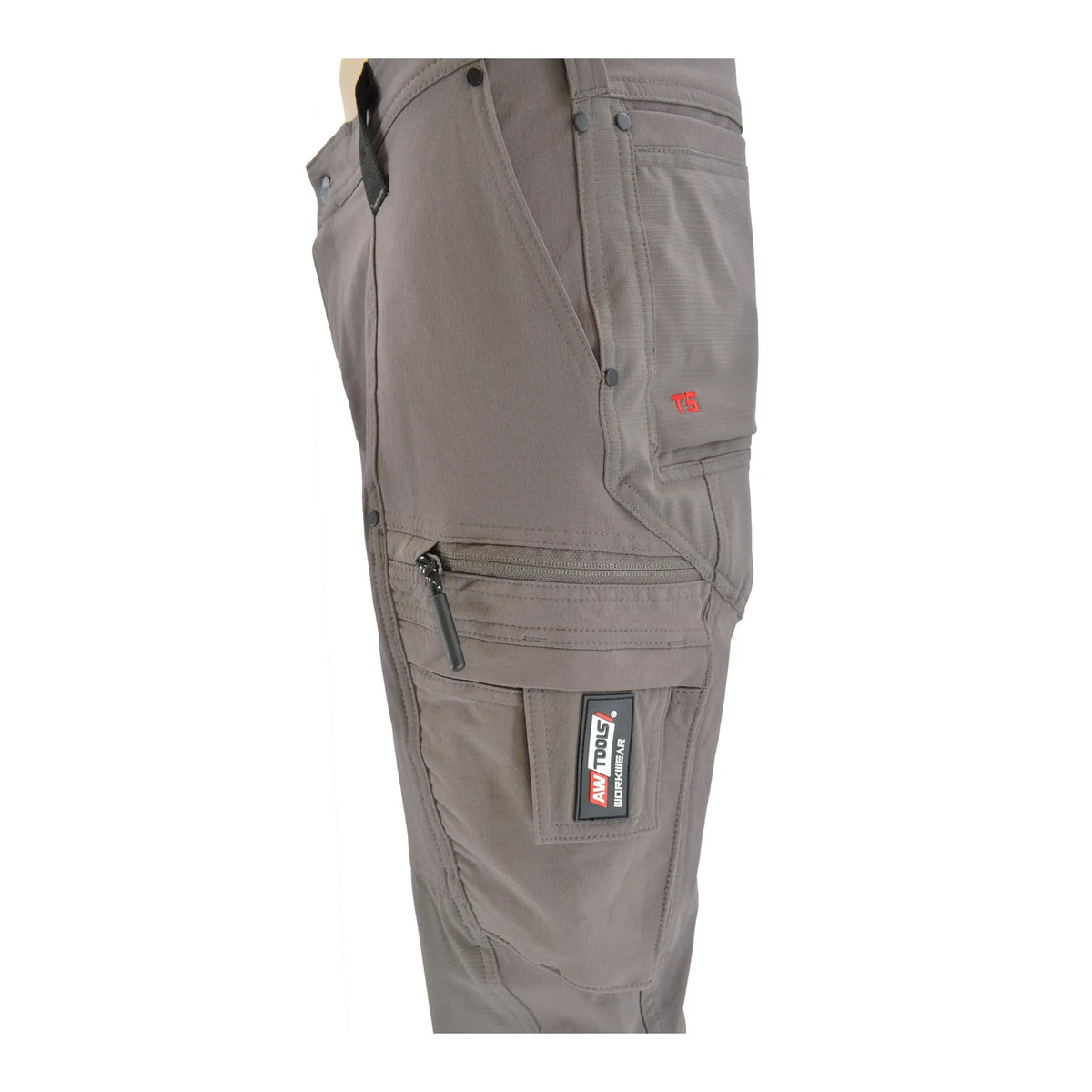 AWTools Werkbroek T5 grijs maat L nylon 235g/m2 met 8 zakken
